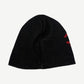 West Coast Choppers reversible beanie reverse side in olive with red iron cross embroidered patch.
