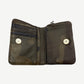Chrome Hearts camo bifold wallet interior with leather card slots, snap pockets and zippered coin compartment