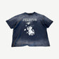 Project GR washed navy distressed pocket tee with Don't Hate Me It Turns Me On graphic and figure print