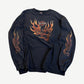 Vintage Harley Davidson black long sleeve tee with skull and flame OKC dealer print across the chest.