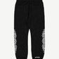 Chrome Hearts Floral Cemetery sweatpants back view with cross print and horseshoe logo on right thigh