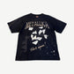 Vintage Metallica faded black tee with Back Again torn paper graphic and prescription label print front