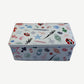 Chrome Hearts Japan exclusive stencil cookie tin box in cream with bold black gothic logo and cross motifs