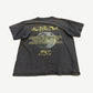 Back of vintage Iron Maiden Fear of the Dark tour tee with band logo and tour date list on faded black.