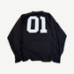 Balenciaga black basketball longsleeve back view with oversized white 01 jersey number print