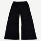 Bottega Desires black wide-leg sweatpants rear view with elastic waistband and flared cotton fleece silhouette