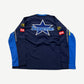 Supreme Vanson Leathers navy racing longsleeve back with large blue Supreme star arc logo