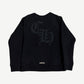 Chrome Hearts black Triple Cross 7/11 crewneck back view with oversized gothic CH back print