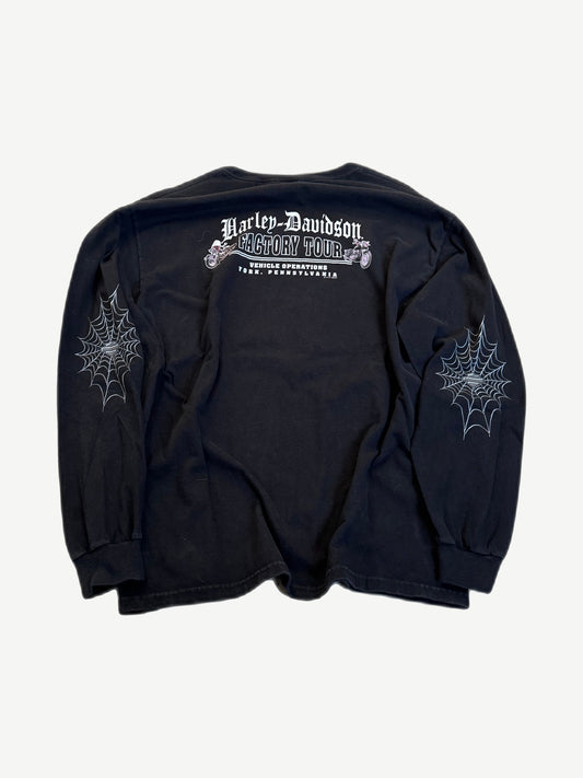 Vintage Harley-Davidson Factory Tour longsleeve back with York Pennsylvania text print