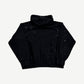 Supreme MM6 Margiela zip up hoodie back view in black fleece with MM6 number tag stitched detail.