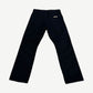 Chrome Hearts black Fleur jeans back view with five-pocket cut and embossed leather waistband tag