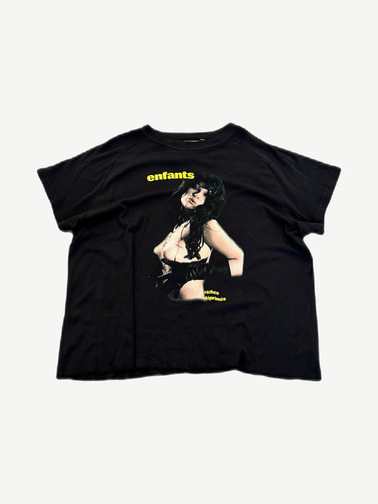 Enfants Riches Deprimes Slave Girl raglan tee in white with black sleeves and hand-painted ERD graphic.