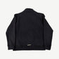 Chrome Hearts black half-zip back view with sterling silver dagger plaque at hem and clean mock-neck collar