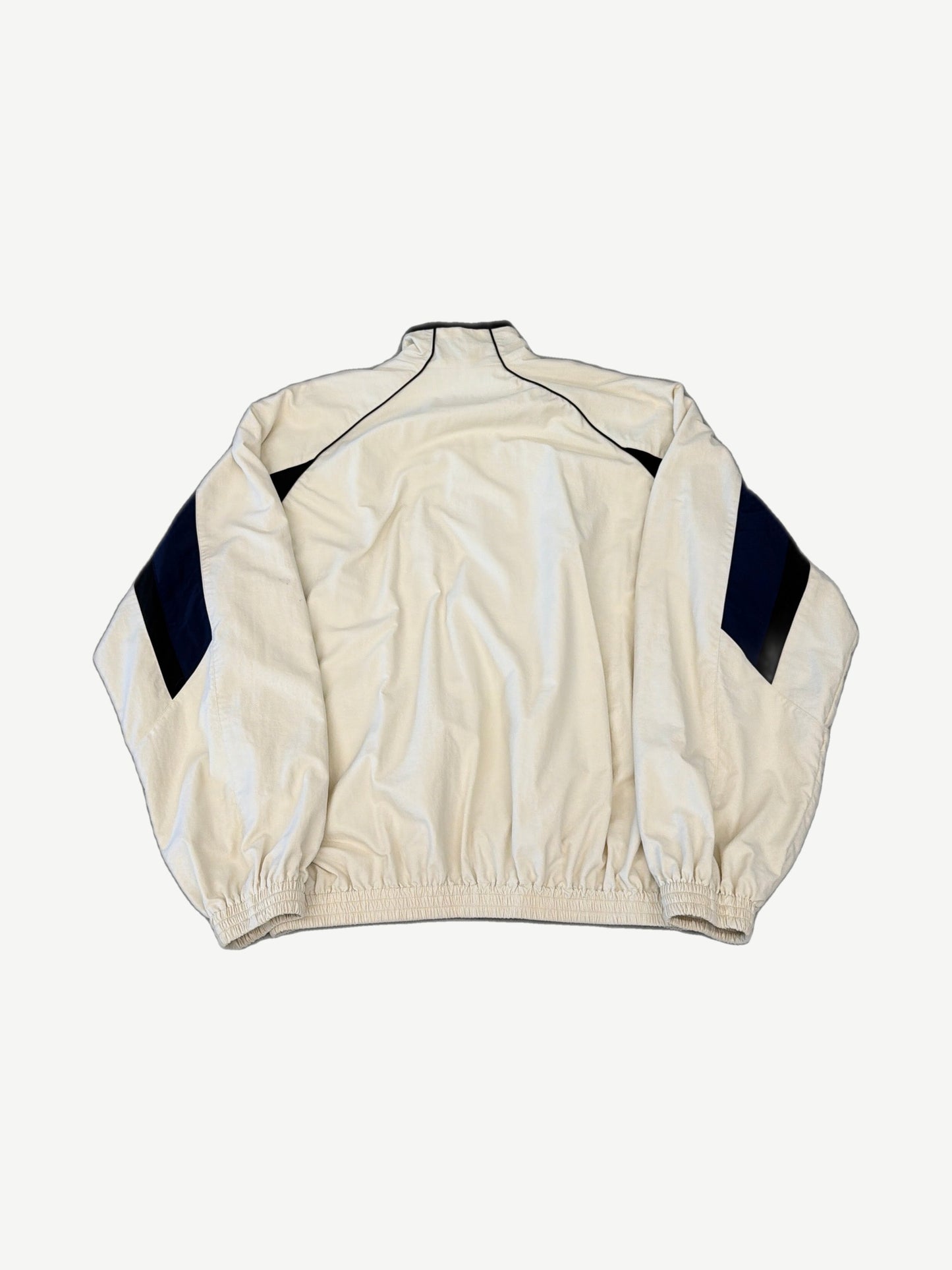 Balenciaga White Sport Icon 3B Oversized Track Windbreaker Jacket
