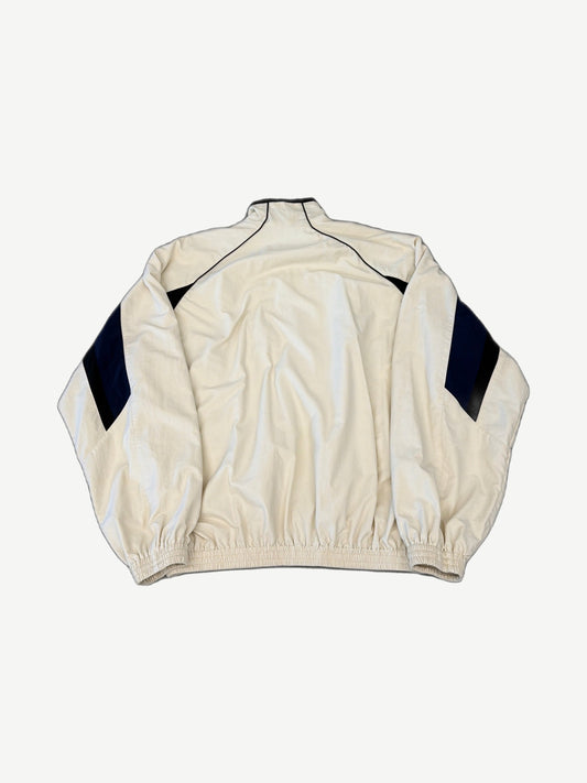 Balenciaga White Sport Icon 3B Oversized Track Windbreaker Jacket
