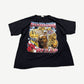 Vintage Chicago Bulls 1998 World Champs rap tee in black with photo graphic and championship lettering.