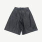 GV Gallery Raspberry Hills black leather shorts front, drawstring waist and smooth glossy finish