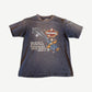 Vintage Harley-Davidson Real Steel tee front in faded charcoal with sword graphic and orange Made in USA print