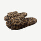 GV Gallery Raspberry Hills cheetah fur slides side profile showing thick footbed and contoured sole.
