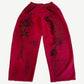 Balenciaga Red Distressed Tattoo Sweatpants