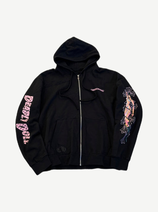 Chrome Hearts Deadly Doll Black Pink Cemetery Zipup