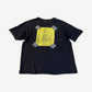 Back of vintage Pearl Jam Alive tee with taped yellow setlist note graphic printed center back