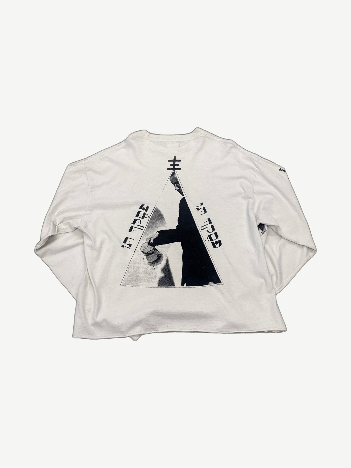 Enfants Riches Deprimes Neoism longsleeve back view in white showing relaxed boxy fit and clean back.