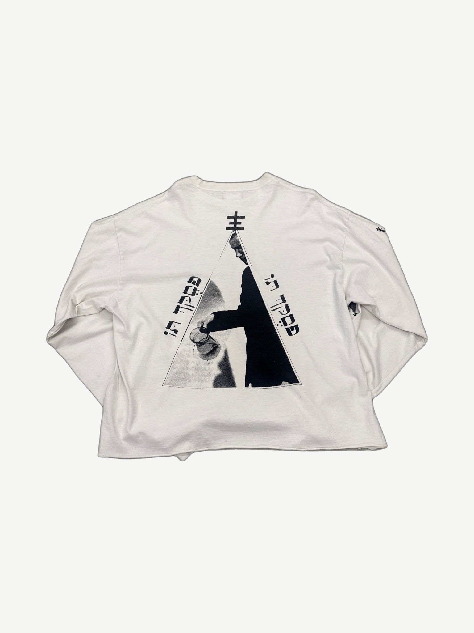 Enfants Riches Deprimes Neoism longsleeve back view in white showing relaxed boxy fit and clean back.
