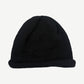 Chrome Hearts black cashmere beanie back view, ribbed knit with signature CH branding at hem