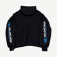 Balenciaga black surfer logo hoodie rear view with vertical sleeve Balenciaga Authentic Sports Apparel prints