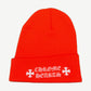 Chrome Hearts Orange White Embroidered Logo Beanie