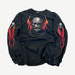 Vintage Harley Davidson Gene Lummus longsleeve in black with flaming skull graphic on front.