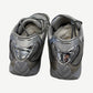 Bottega Veneta Orbit silver sneakers top down view showing tonal laces and reflective metallic overlays