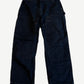 Vintage Carhartt black double knee carpenter pants front with copper rivets and utility hammer loops