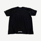 Chrome Hearts black pocket tee back with large gothic Chrome Hearts horseshoe scroll logo print.