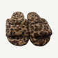 GV Gallery Raspberry Hills cheetah print fur slides with open toe and rubber molded sole.