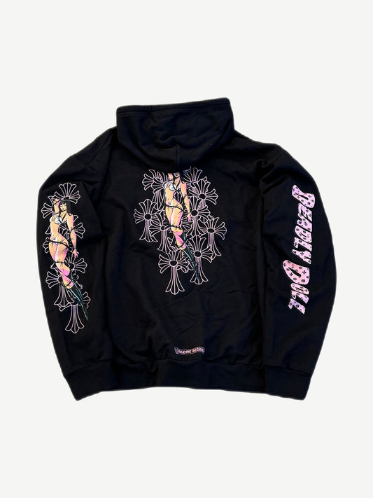 Chrome Hearts Deadly Doll Black Pink Cemetery Zipup