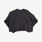 Back of Enfants Riches Deprimes washed black crewneck showing clean blank back and ribbed cuffs