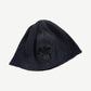 Vintage Chrome Hearts navy thermal waffle knit skully beanie with embroidered fleur de lis emblem.