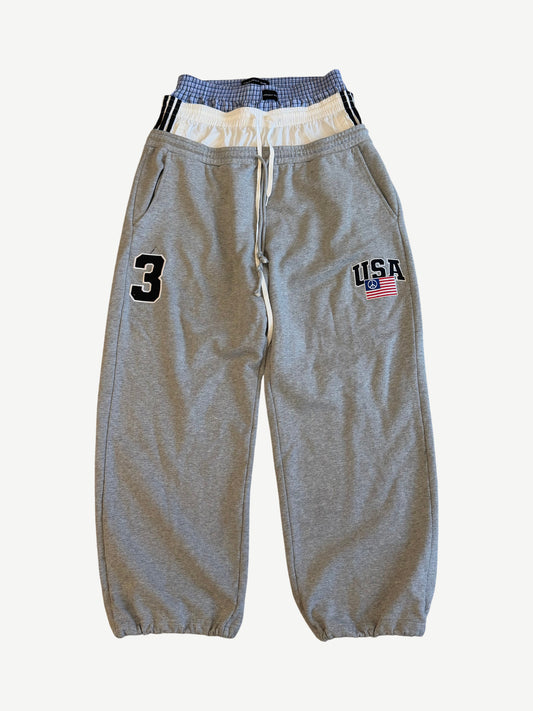 Project G/R Melange Grey 3 Layered Sweatpants