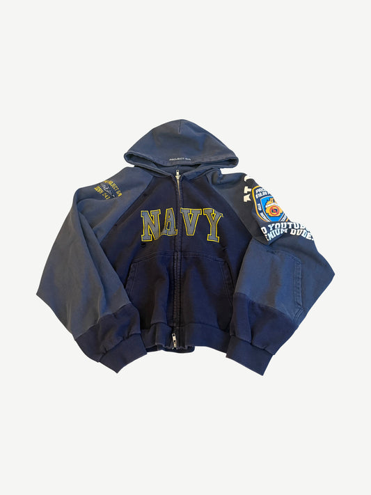 Project G/R Reconstructed Navy Folded Zipup