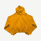 Back view of Raspberry Hills mustard yellow cropped zip-up hoodie with raglan sleeves and ribbed cuffs