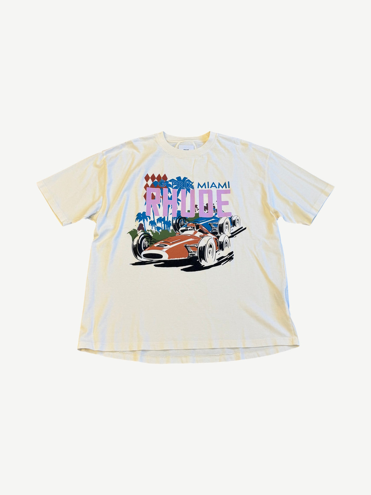 Rhude Cream Grand Prix Miami Tee