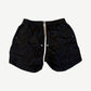 Rick Owens Bela boxer shorts in black silk with front zip fly, snap closure and elastic waistband