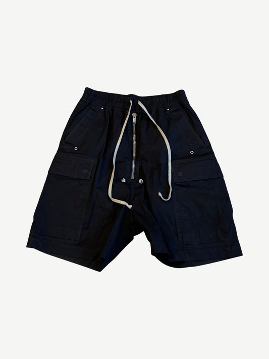 Rick Owens Black Bela Cargo Shorts