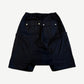 Rick Owens DRKSHDW Bauhaus Pods black shorts back with snap flap pockets and dropped seat