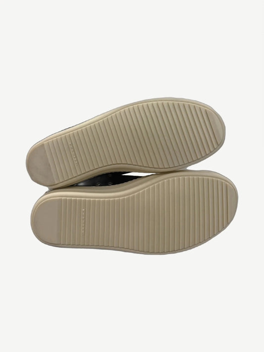 Rick Owens DRKSHDW Concordians low sneakers bottom view showing ribbed cream rubber outsole tread