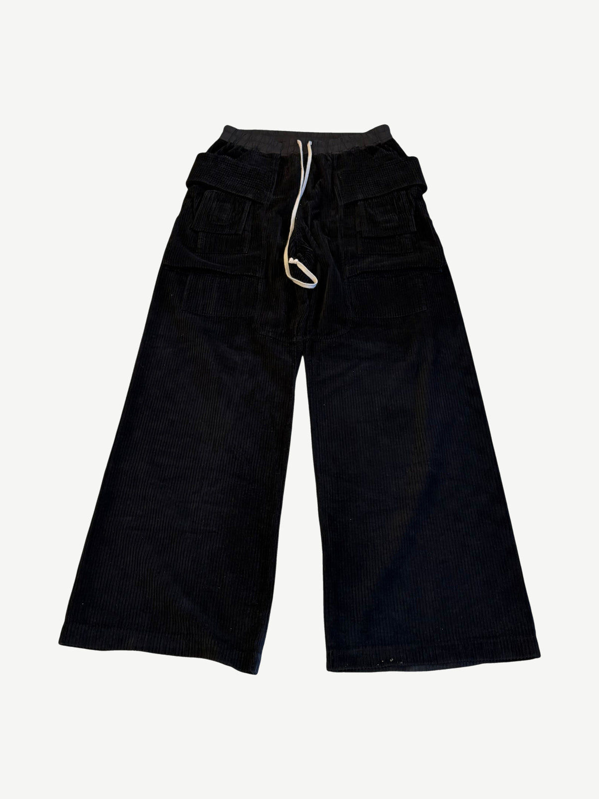 Rick Owens DRKSHDW Black Corduroy Creatch Cargo Pants