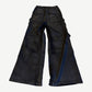 Rick Owens DRKSHDW Black Wax Double Cargo Jumbo Bela Pants