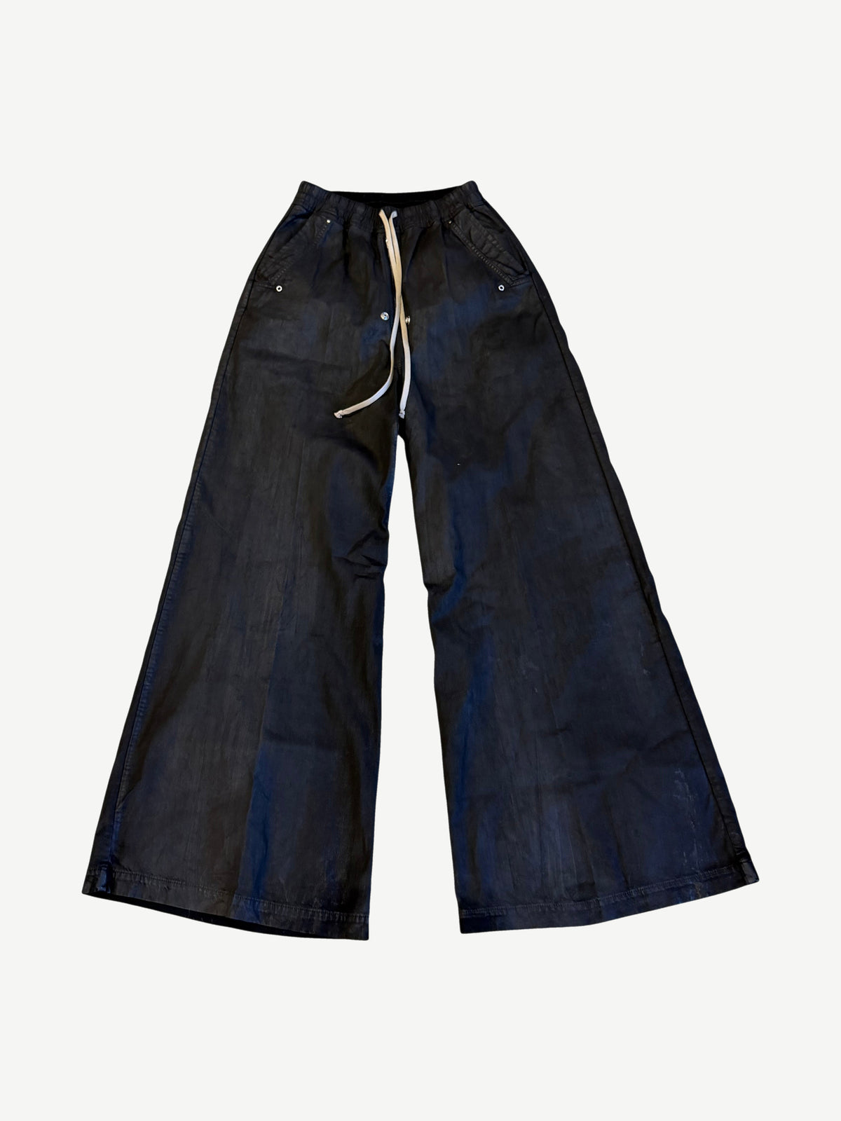 Rick Owens DRKSHDW Black Waxed Bela Pants